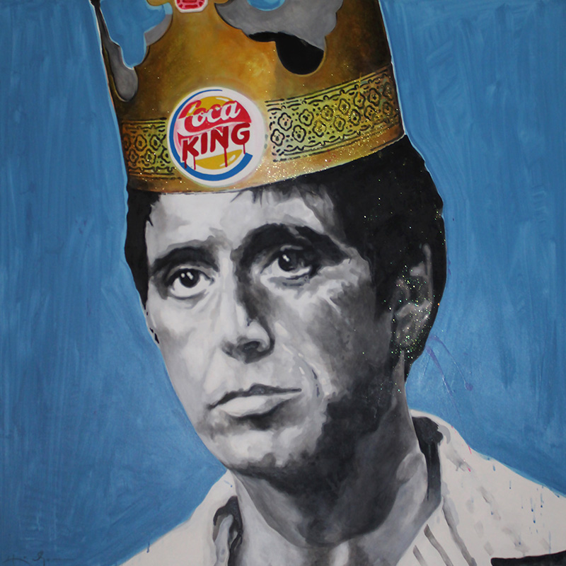Coca King<br>48" x 48". Original acrylic on canvas.