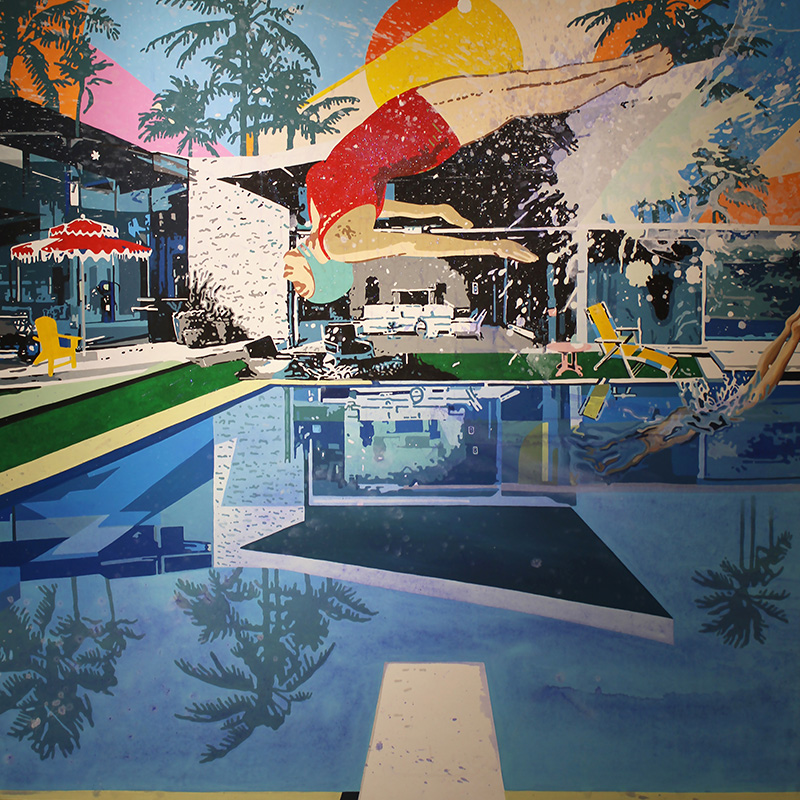 Infinity of Water<br>65" x 65". Original acrylic on canvas.