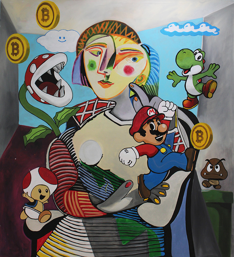 Jumping In The Wild<br>Original acrylic on canvas.