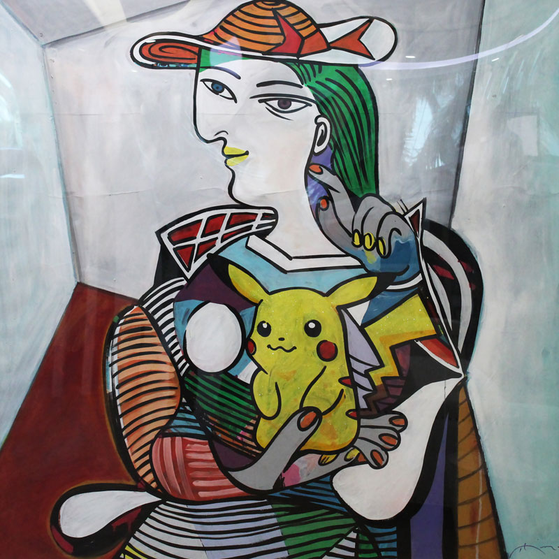 The Lady And Pika<br>48" x 48". Original acrylic on canvas.