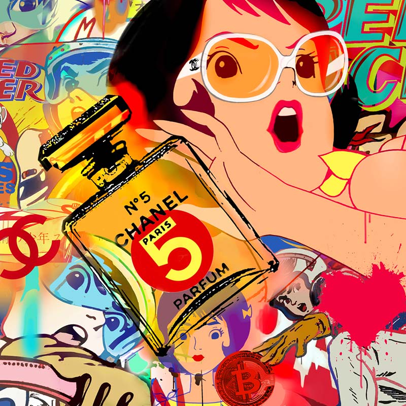 Chanel 5 Girl 48" x 48" ACRYLIC ON CANVAS