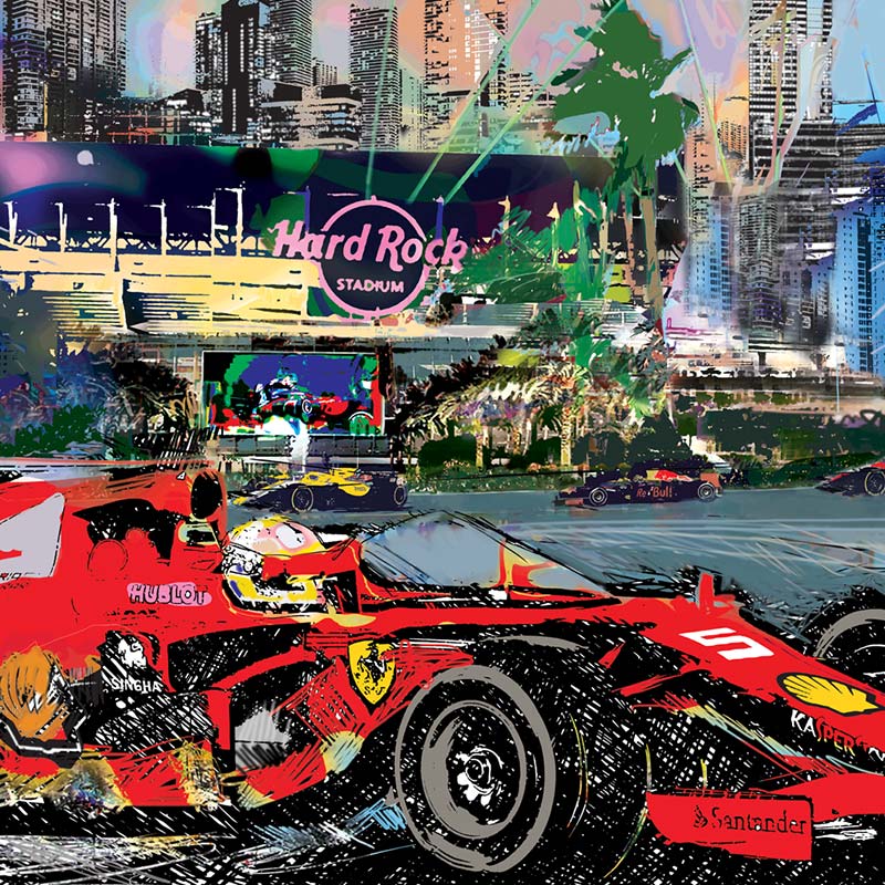 Hard Rock Formula Racing 48" x 48" ACRYLIC ON CANVAS