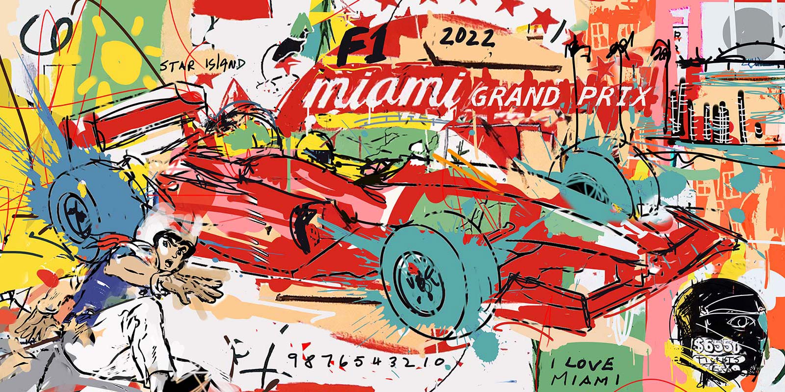 Miami Grand Prix 2022 F1 80" x 160" ACRYLIC ON CANVAS