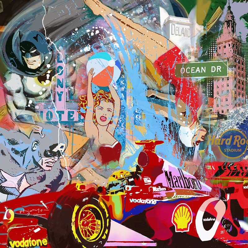 Race Of Thunder 72" x 72" ACRYLIC ON CANVAS