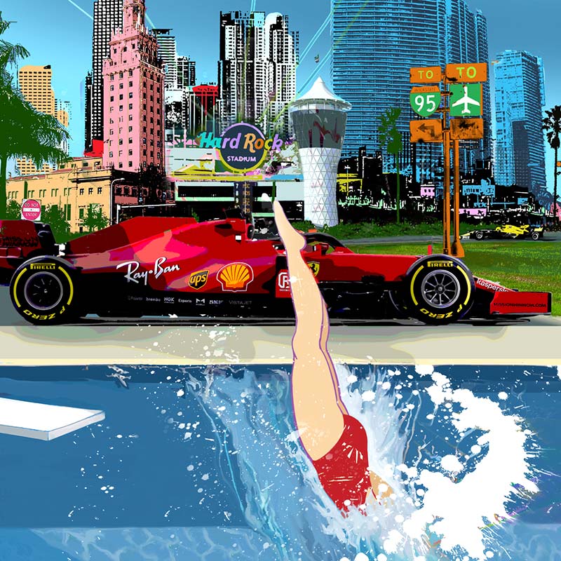 Race On Paradise 48" x 48" ACRYLIC ON CANVAS