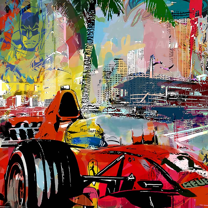 The Grand Prix Of Miami 2022 F1 48" x 48" ACRYLIC ON CANVAS