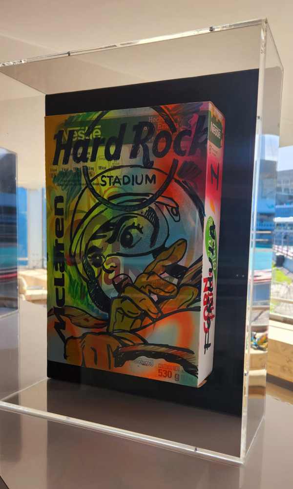 Cereal Box 6, ACRYLIC PAINTED ON CEREAL BOX