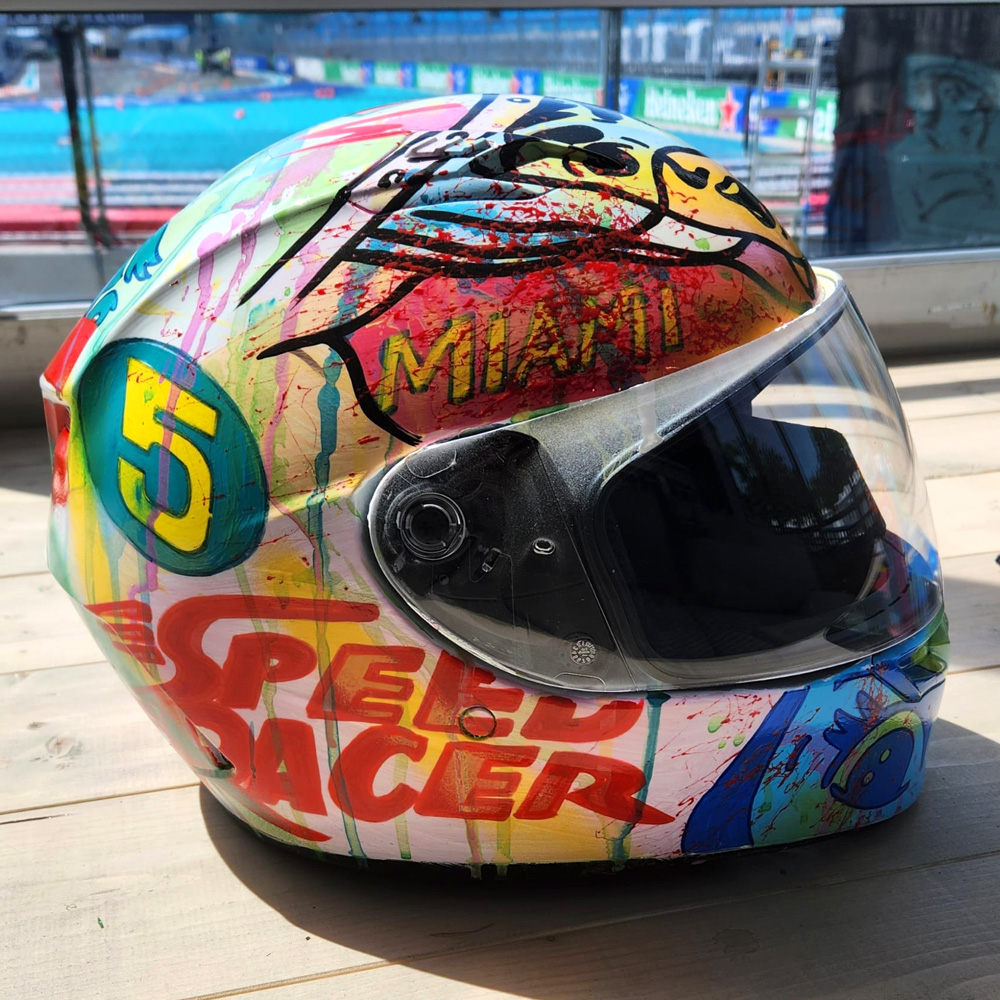 Power Rain, ACRYLIC PAINTED ON HELMET